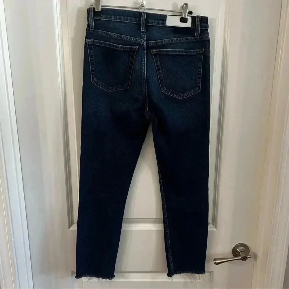 620 Re/Done High Rise Ankle Crop Jeans Size 26 - Picture 4 of 5